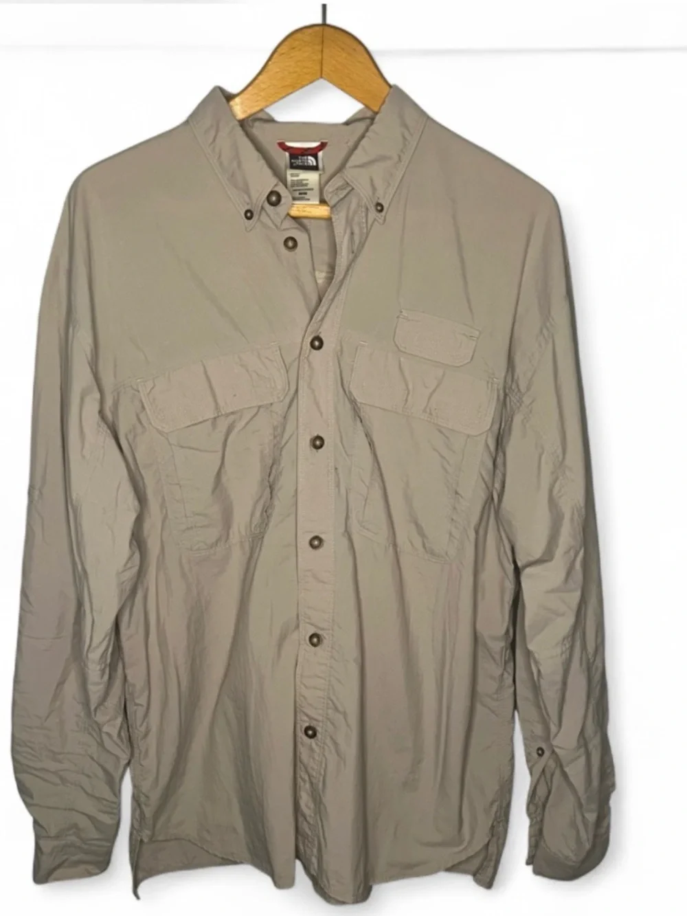 The North Face‎ Utility Button Down Shirt Medium Khaki Outdoor